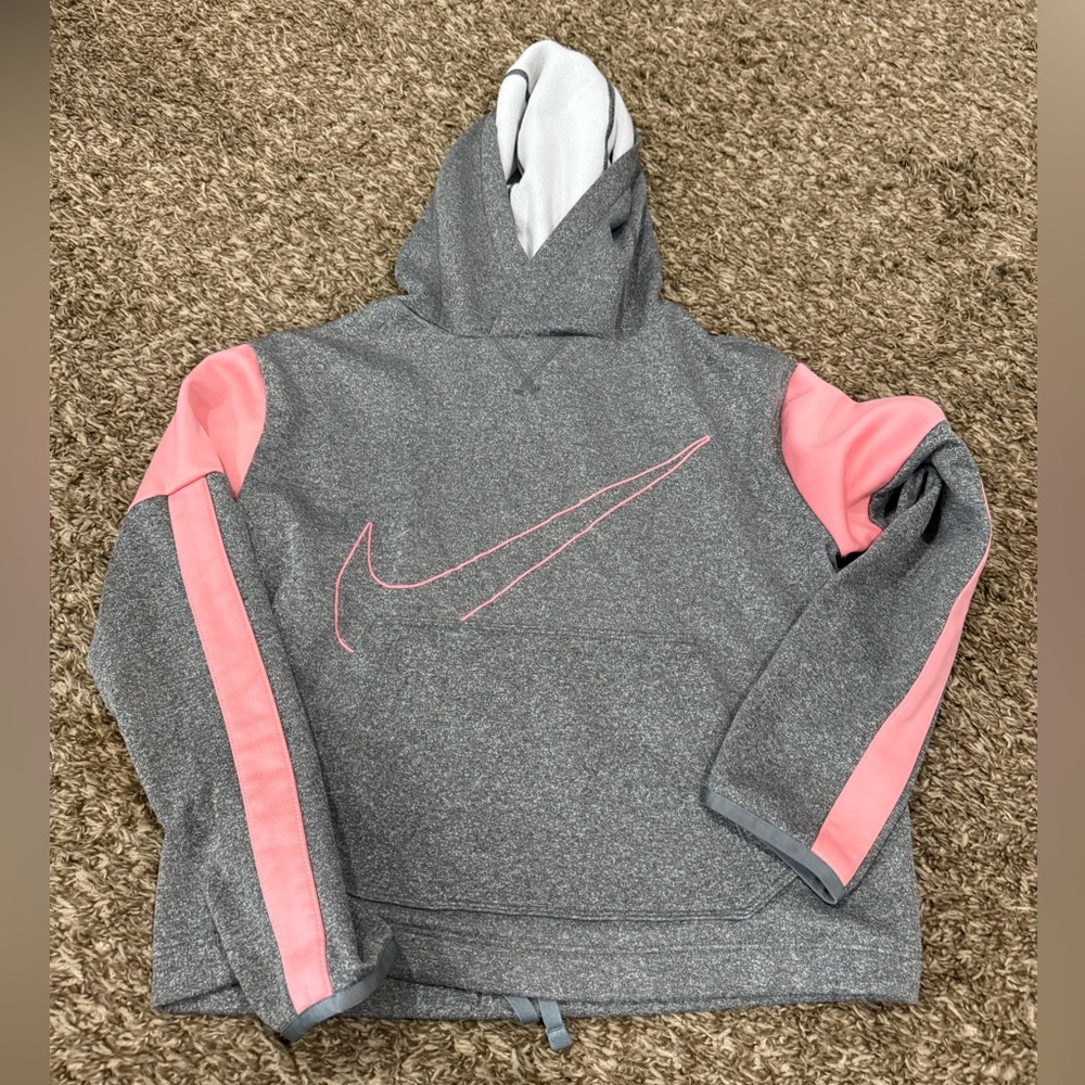 Gray and Pink Hoodie with Logo